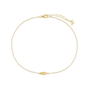Gold Tiny CZ Evil Eye Anklet - Adina Eden's Jewels