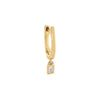 14K Gold / Single Tiny Diamond Dangling Baguette Earring 14K - Adina Eden's Jewels