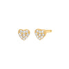 Gold / Pair Tiny Pave Heart Stud Earring - Adina Eden's Jewels