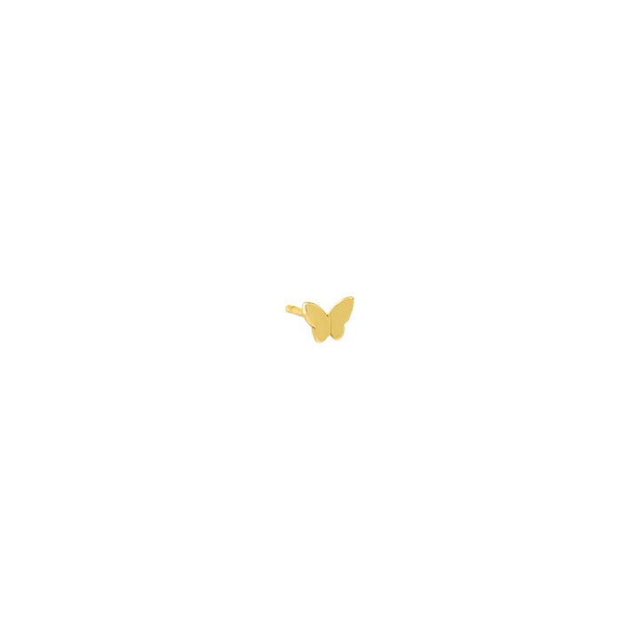 Gold / Single Tiny Solid Butterfly Stud Earring - Adina Eden's Jewels