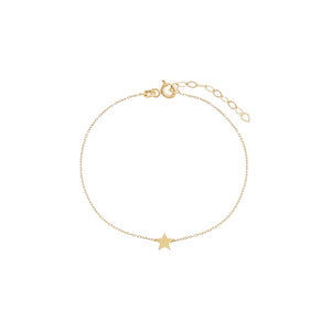 14K Gold Tiny Solid Star Bracelet 14K - Adina Eden's Jewels