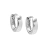 Silver / Pair Tiny Wide Solid Huggie Earring - Adina Eden's Jewels