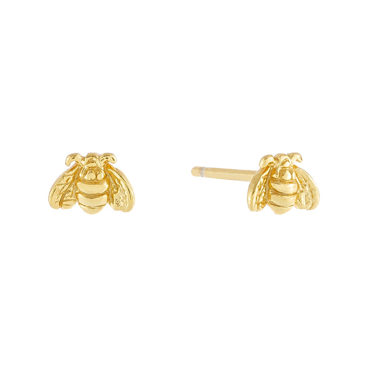 Gold Tiny Solid Bee Stud Earring - Adina Eden's Jewels