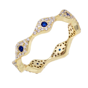 Sapphire Blue / 8 Evil Eye Stone Ring - Adina Eden's Jewels