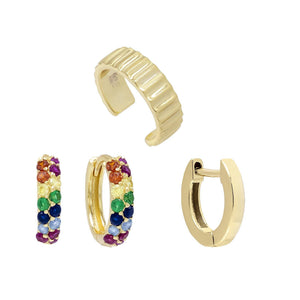 Combo Rainbow Huggie Earring Combo Set - Adina Eden's Jewels