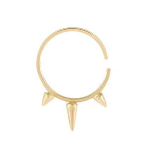 14K Gold Triple Spike Cartilage Hoop Earring 14K - Adina Eden's Jewels