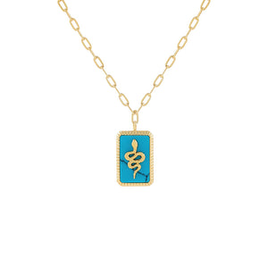 Turquoise Turquoise Snake Necklace - Adina Eden's Jewels