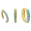 Turquoise Pavé Ear Cuff x Huggie Earring Combo Set - Adina Eden's Jewels