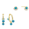 Combo Turquoise Stud X Huggie Earring Combo Set - Adina Eden's Jewels