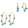 Combo Turquoise Huggie X Hoop Earring Combo Set - Adina Eden's Jewels