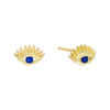 Gold Evil Eye Lash Stud Earring - Adina Eden's Jewels