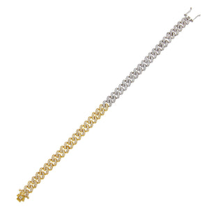 Combo Pavé Two Tone Chain Link Bracelet - Adina Eden's Jewels