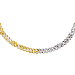 Combo Pavé Two Tone Chain Link Choker - Adina Eden's Jewels