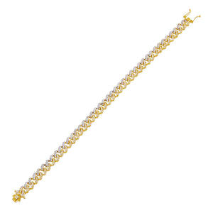 Combo Two Tone Pavé Chain Link Bracelet - Adina Eden's Jewels