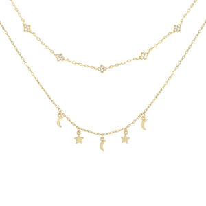 Gold Two In One Charm Necklace/Choker - Adina Eden's Jewels