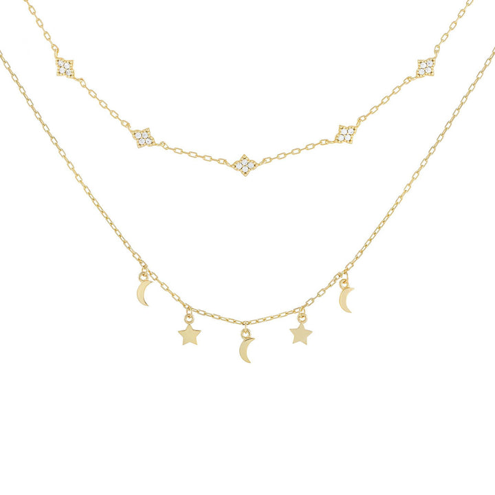 Gold Two In One Charm Necklace/Choker - Adina Eden's Jewels