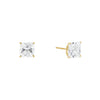 14K Gold / 4 MM / Pair Princess Cut Stud Earring 14K - Adina Eden's Jewels