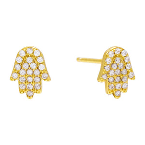 Gold Hamsa Stud Earring - Adina Eden's Jewels