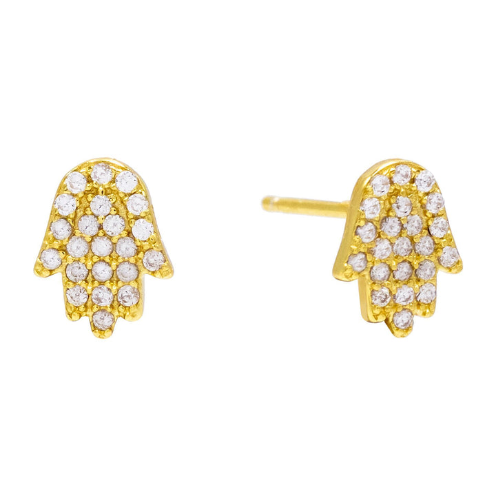 Gold Hamsa Stud Earring - Adina Eden's Jewels