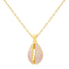 Sapphire Pink Pavé Shell Necklace - Adina Eden's Jewels
