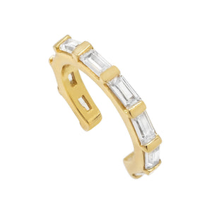 Gold Dainty Baguette Ear Cuff - Adina Eden's Jewels