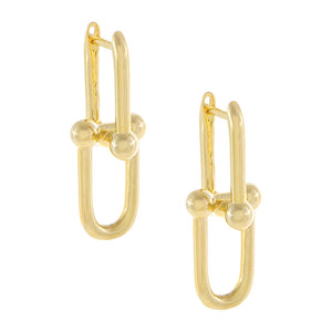 Gold U Chain Drop Hoop Earring - Adina Eden's Jewels