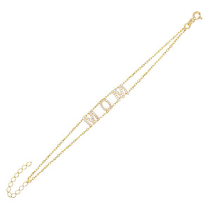 Gold Pavé Mom Bracelet - Adina Eden's Jewels