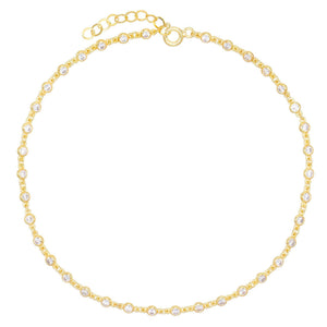Gold Bezel Chain Anklet - Adina Eden's Jewels