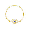 Sapphire Blue / 6 Evil Eye Chain Ring - Adina Eden's Jewels