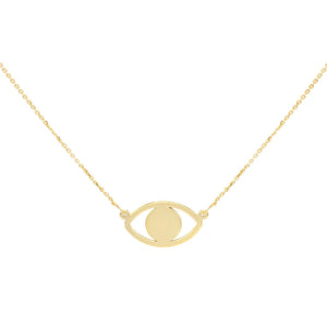 14K Gold Large Evil Eye Necklace 14K - Adina Eden's Jewels