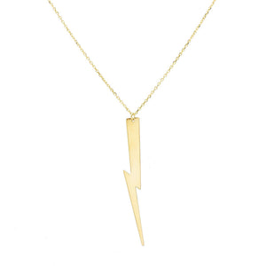Gold Lightning Bolt Pendant Necklace - Adina Eden's Jewels
