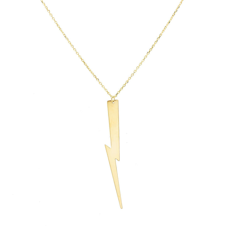 Gold Lightning Bolt Pendant Necklace - Adina Eden's Jewels