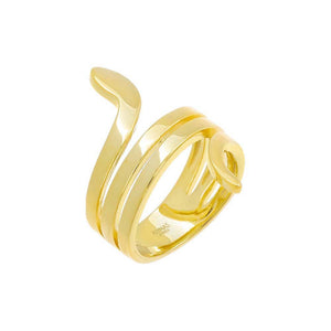 Gold / 5 Solid Snake Twist Ring - Adina Eden's Jewels