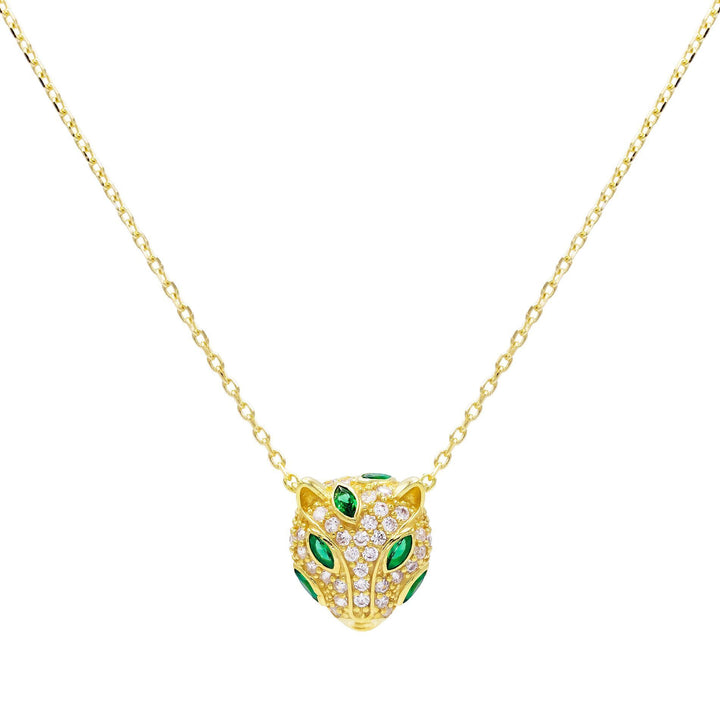 Gold Panther Stone Necklace - Adina Eden's Jewels