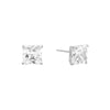 14K White Gold / 5 MM / Pair Princess Cut Stud Earring 14K - Adina Eden's Jewels