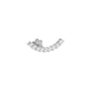 14K White Gold / Single Pavé Curved Bar Threaded Stud Earring 14K - Adina Eden's Jewels