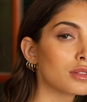  Thin Round Hoop Earring 14K - Adina Eden's Jewels