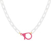  Enamel Clasp Chain Link Necklace - Adina Eden's Jewels