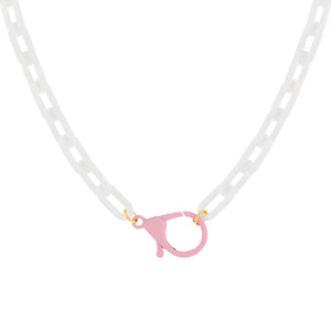  Enamel Clasp Chain Link Necklace - Adina Eden's Jewels
