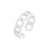 White Enamel Colored Chain Link Ring - Adina Eden's Jewels