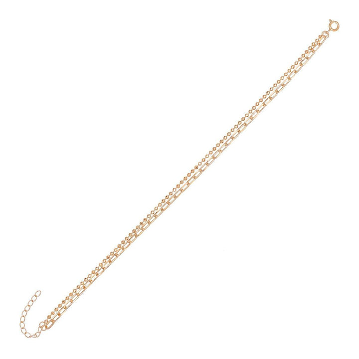  Oval Link X Ball Chain Anklet - Adina Eden's Jewels