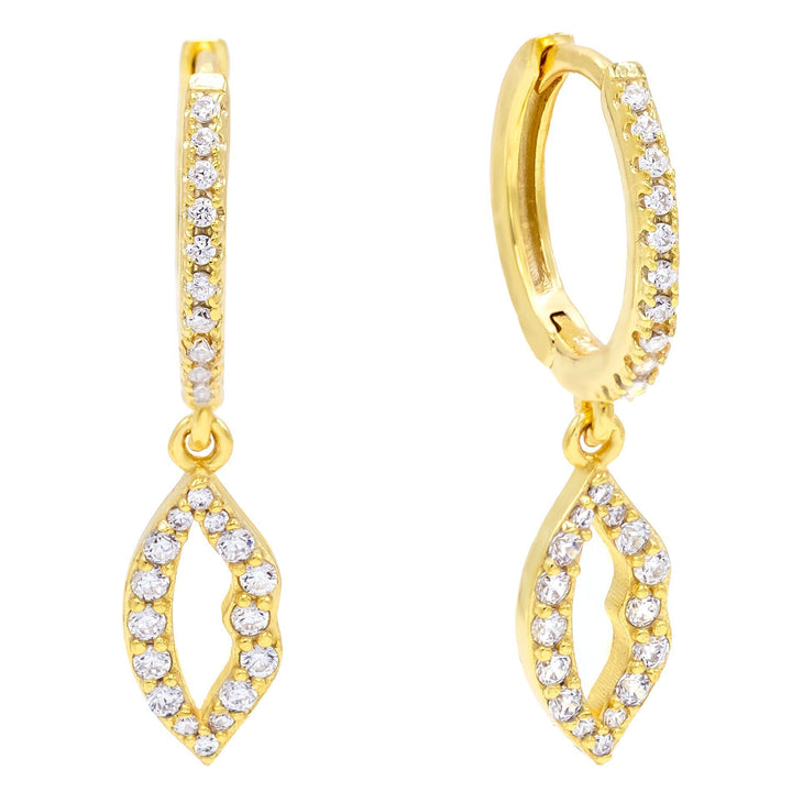 Gold Lip Huggie Earring - Adina Eden's Jewels