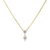 Gold Double Teardrop CZ Pendant Necklace - Adina Eden's Jewels