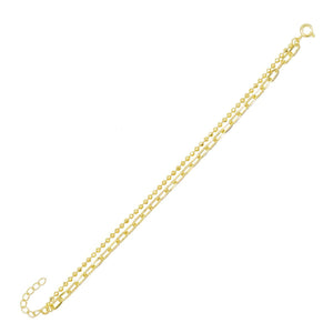 Gold Oval Link X Ball Chain Bracelet - Adina Eden's Jewels