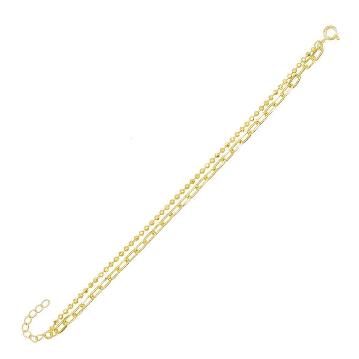 Gold Oval Link X Ball Chain Bracelet - Adina Eden's Jewels