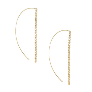 14K Gold / Pair XL Baby Cuban Threader Earring 14K - Adina Eden's Jewels