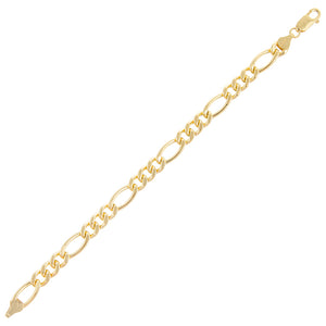 Gold XL Hollow Figaro Bracelet - Adina Eden's Jewels
