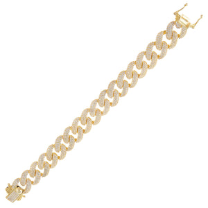 Gold XL Pavé Chain Link Bracelet - Adina Eden's Jewels