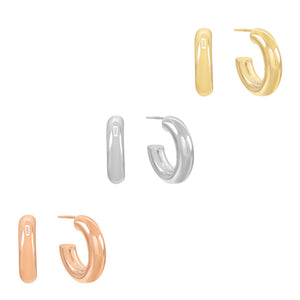 Combo X Small Thick Hollow Hoop Earring Combo Set - Adina Eden's Jewels