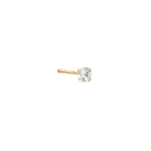 14K Gold / Single CZ Stud Earring 14K - Adina Eden's Jewels